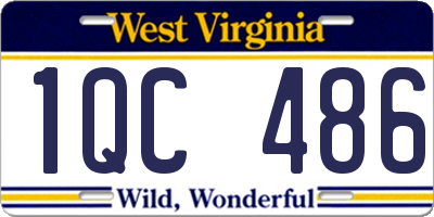 WV license plate 1QC486