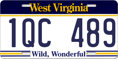 WV license plate 1QC489