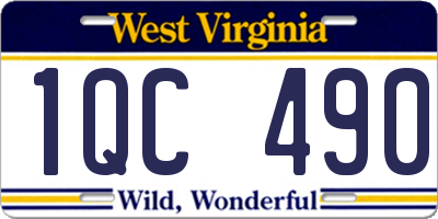 WV license plate 1QC490