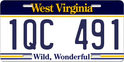 WV license plate 1QC491