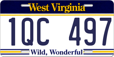 WV license plate 1QC497