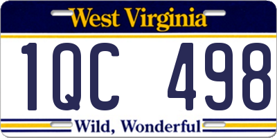 WV license plate 1QC498