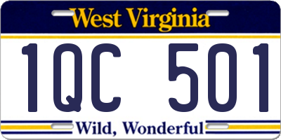 WV license plate 1QC501