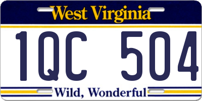 WV license plate 1QC504