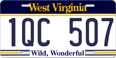 WV license plate 1QC507