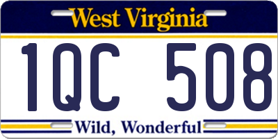 WV license plate 1QC508