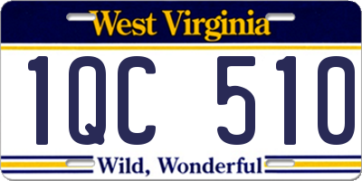 WV license plate 1QC510