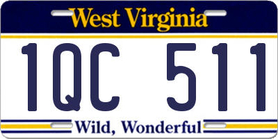 WV license plate 1QC511