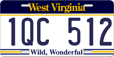 WV license plate 1QC512