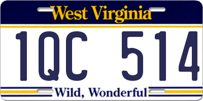 WV license plate 1QC514