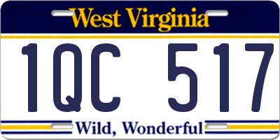 WV license plate 1QC517