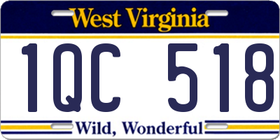 WV license plate 1QC518