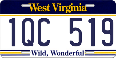 WV license plate 1QC519