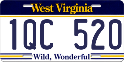 WV license plate 1QC520
