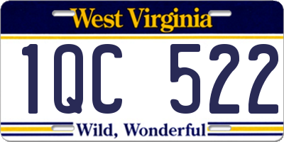 WV license plate 1QC522