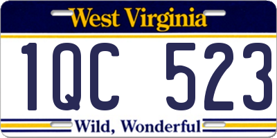 WV license plate 1QC523