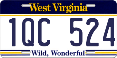 WV license plate 1QC524