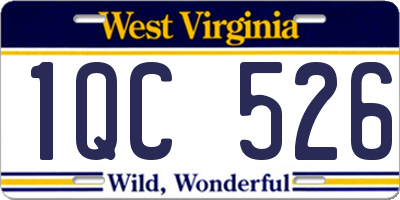 WV license plate 1QC526