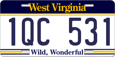 WV license plate 1QC531
