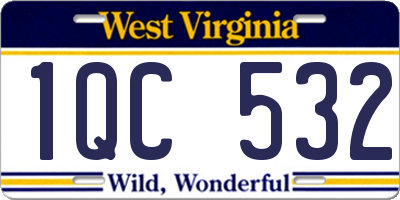 WV license plate 1QC532