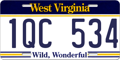WV license plate 1QC534