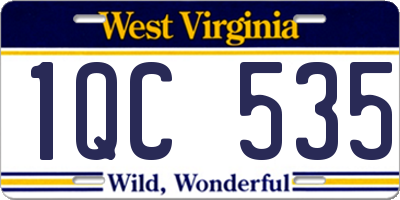 WV license plate 1QC535