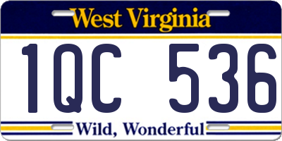 WV license plate 1QC536