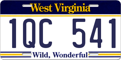 WV license plate 1QC541