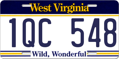 WV license plate 1QC548