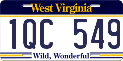 WV license plate 1QC549