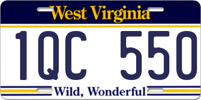 WV license plate 1QC550