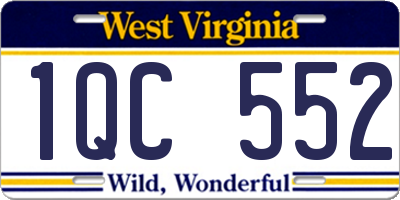WV license plate 1QC552