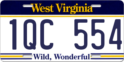 WV license plate 1QC554