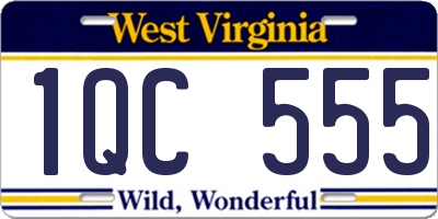 WV license plate 1QC555