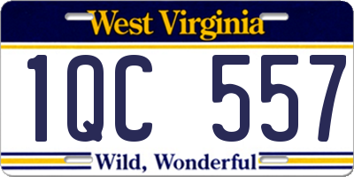 WV license plate 1QC557