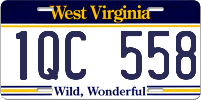 WV license plate 1QC558