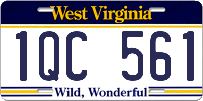 WV license plate 1QC561