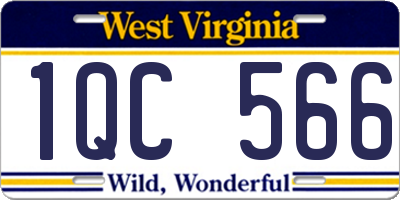 WV license plate 1QC566