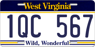 WV license plate 1QC567