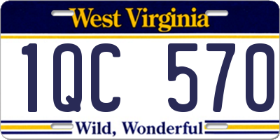 WV license plate 1QC570