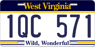WV license plate 1QC571
