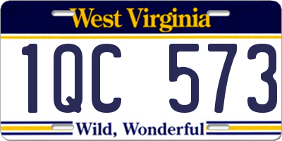 WV license plate 1QC573