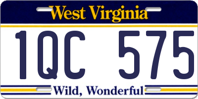 WV license plate 1QC575
