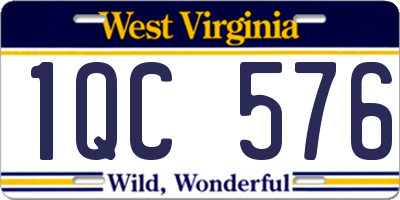 WV license plate 1QC576