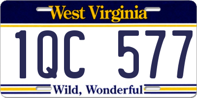 WV license plate 1QC577