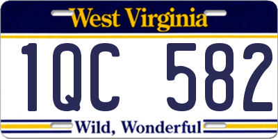 WV license plate 1QC582