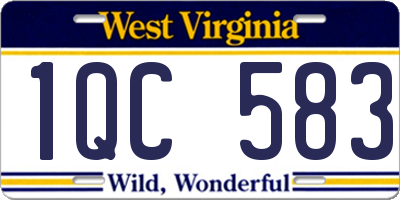 WV license plate 1QC583