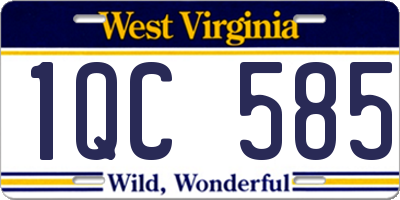 WV license plate 1QC585