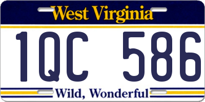 WV license plate 1QC586