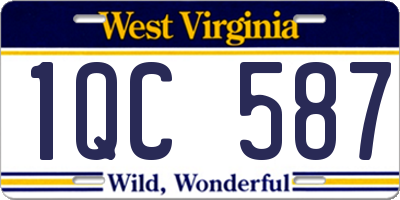 WV license plate 1QC587